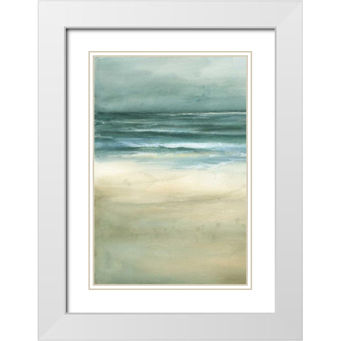Tranquil Sea I White Modern Wood Framed Art Print with Double Matting by Goldberger, Jennifer