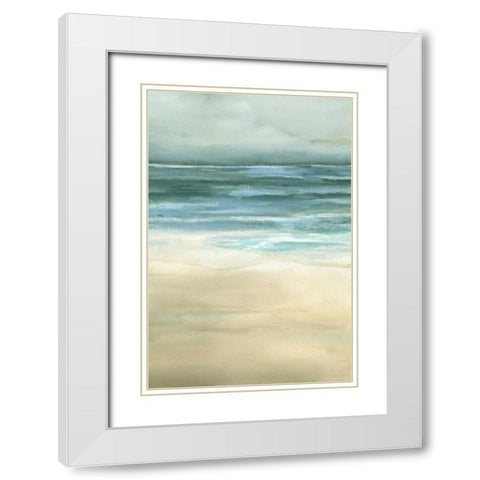 Tranquil Sea II White Modern Wood Framed Art Print with Double Matting by Goldberger, Jennifer