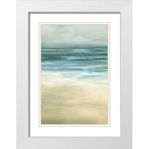 Tranquil Sea II White Modern Wood Framed Art Print with Double Matting by Goldberger, Jennifer