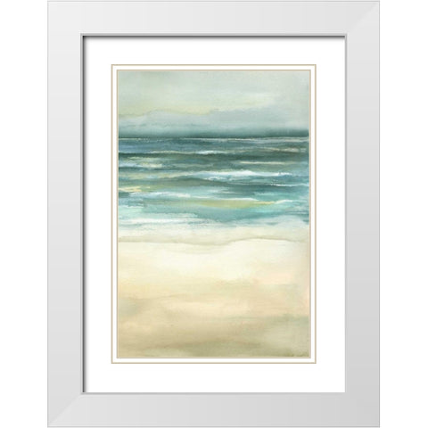 Tranquil Sea III White Modern Wood Framed Art Print with Double Matting by Goldberger, Jennifer