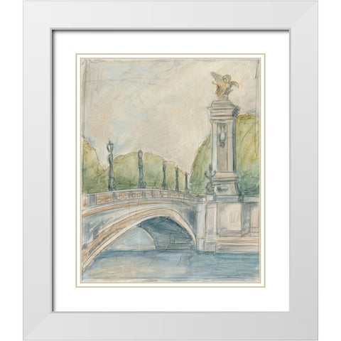 View of Paris V White Modern Wood Framed Art Print with Double Matting by Harper, Ethan