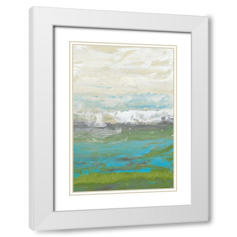 Heather Seas II White Modern Wood Framed Art Print with Double Matting by Goldberger, Jennifer