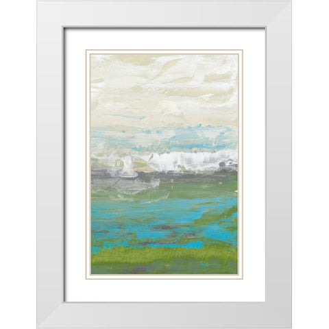 Heather Seas II White Modern Wood Framed Art Print with Double Matting by Goldberger, Jennifer