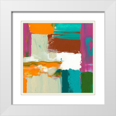 Neon City III White Modern Wood Framed Art Print with Double Matting by Goldberger, Jennifer