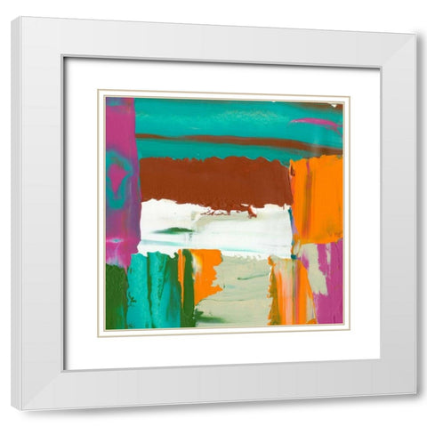 Neon City IV White Modern Wood Framed Art Print with Double Matting by Goldberger, Jennifer