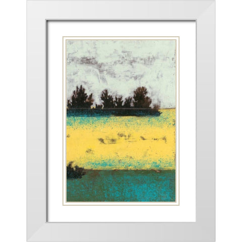 Hedges II White Modern Wood Framed Art Print with Double Matting by Goldberger, Jennifer