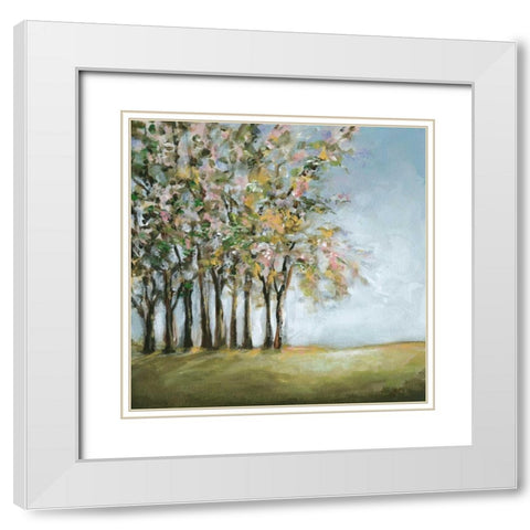 Tree in Spring White Modern Wood Framed Art Print with Double Matting by Long, Christina