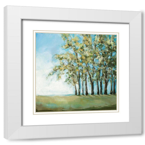 Tree in Summer White Modern Wood Framed Art Print with Double Matting by Long, Christina
