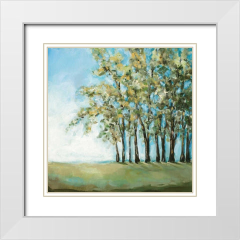 Tree in Summer White Modern Wood Framed Art Print with Double Matting by Long, Christina