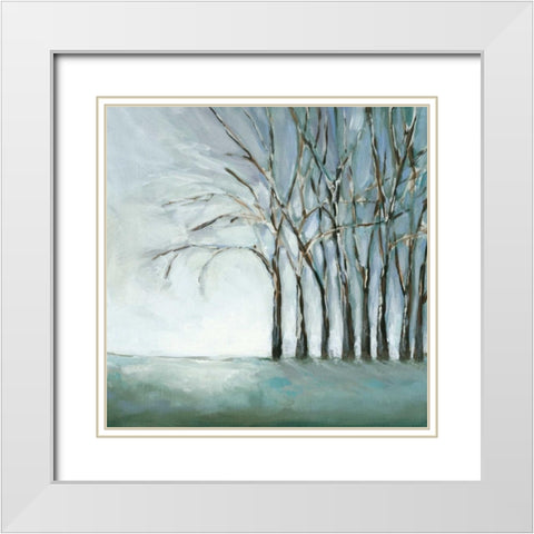 Tree in Winter White Modern Wood Framed Art Print with Double Matting by Long, Christina
