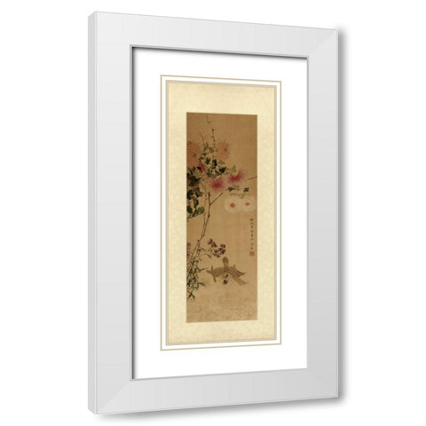 Oriental Silk IV White Modern Wood Framed Art Print with Double Matting by Unknown