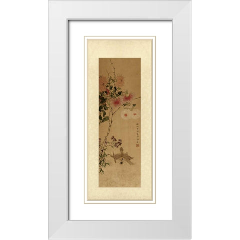 Oriental Silk IV White Modern Wood Framed Art Print with Double Matting by Unknown