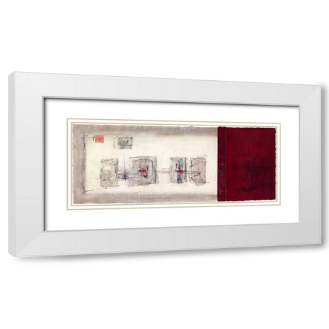 Mauro Tranquility Panel I White Modern Wood Framed Art Print with Double Matting by Mauro