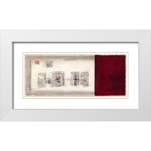 Mauro Tranquility Panel I White Modern Wood Framed Art Print with Double Matting by Mauro