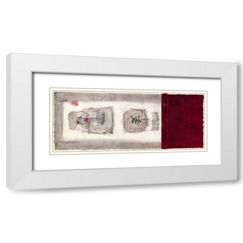 Mauro Tranquility Panel II White Modern Wood Framed Art Print with Double Matting by Mauro