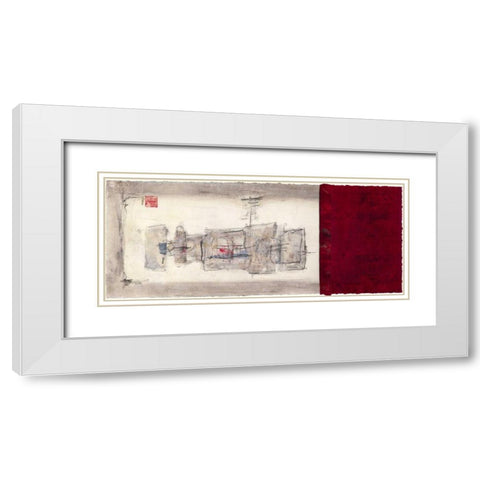 Mauro Tranquility Panel III White Modern Wood Framed Art Print with Double Matting by Mauro