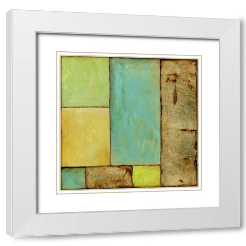 Stained Glass Window II White Modern Wood Framed Art Print with Double Matting by Goldberger, Jennifer