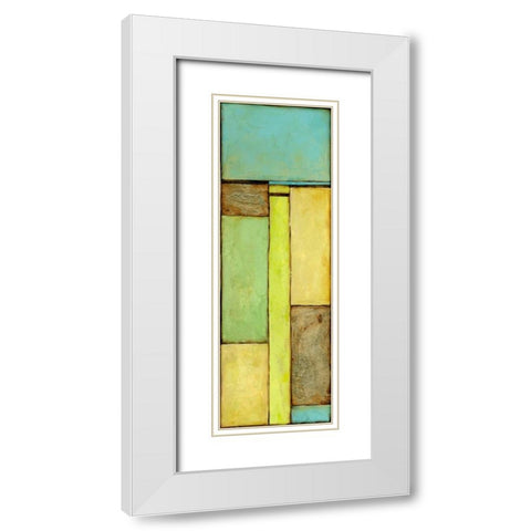 Stained Glass Window V White Modern Wood Framed Art Print with Double Matting by Goldberger, Jennifer