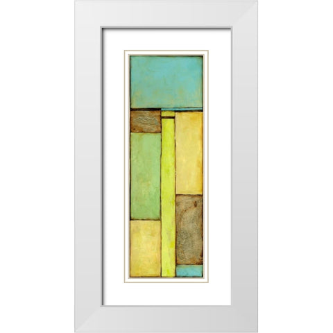 Stained Glass Window V White Modern Wood Framed Art Print with Double Matting by Goldberger, Jennifer