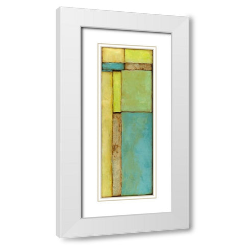 Stained Glass Window VI White Modern Wood Framed Art Print with Double Matting by Goldberger, Jennifer