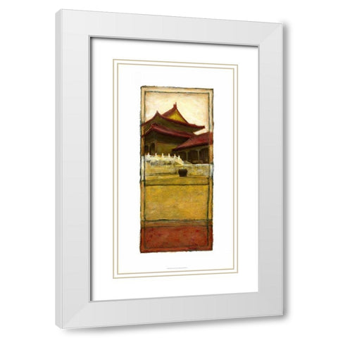 Oriental Panel I White Modern Wood Framed Art Print with Double Matting by Unknown