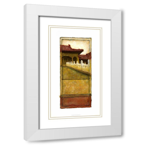 Oriental Panel II White Modern Wood Framed Art Print with Double Matting by Unknown