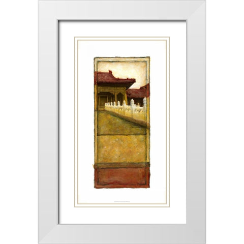 Oriental Panel II White Modern Wood Framed Art Print with Double Matting by Unknown