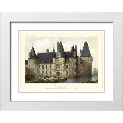 French Chateaux II White Modern Wood Framed Art Print with Double Matting by Petit, Victor