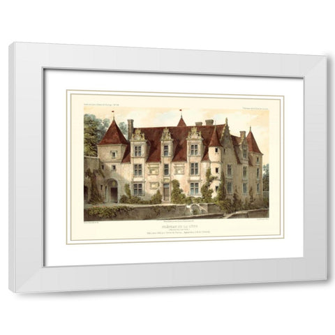French Chateaux VI White Modern Wood Framed Art Print with Double Matting by Petit, Victor