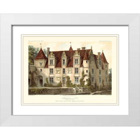 French Chateaux VI White Modern Wood Framed Art Print with Double Matting by Petit, Victor