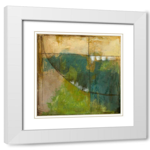 Four Corners III White Modern Wood Framed Art Print with Double Matting by Goldberger, Jennifer