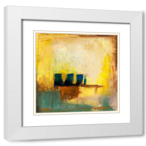 Aquamarine Aura II White Modern Wood Framed Art Print with Double Matting by Goldberger, Jennifer