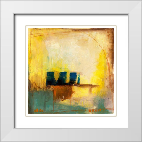 Aquamarine Aura II White Modern Wood Framed Art Print with Double Matting by Goldberger, Jennifer