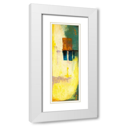 Aquamarine Aura V White Modern Wood Framed Art Print with Double Matting by Goldberger, Jennifer