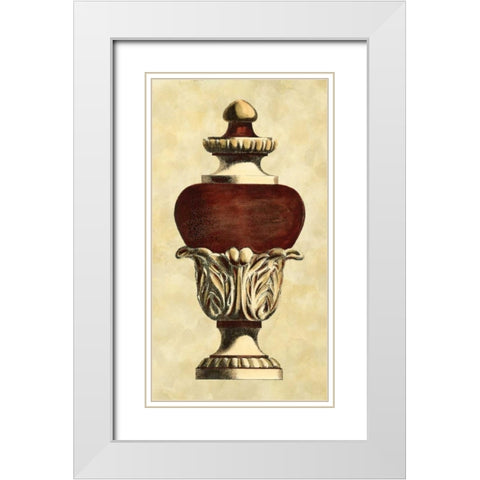 Antique Urn I White Modern Wood Framed Art Print with Double Matting by Vision Studio
