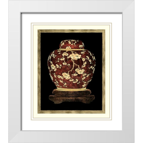 Ginger Jar II White Modern Wood Framed Art Print with Double Matting by Vision Studio