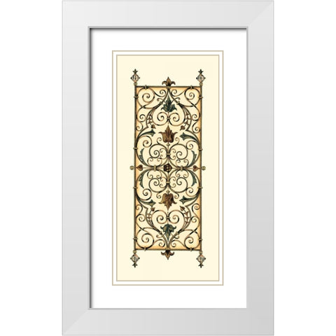 Verdigris Panel II White Modern Wood Framed Art Print with Double Matting by Vision Studio