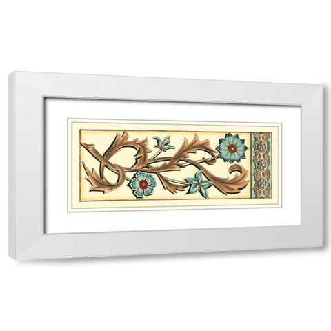 Crackled Italianate Panel in Blue I White Modern Wood Framed Art Print with Double Matting by Zarris, Chariklia