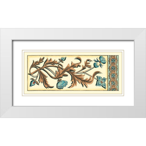 Crackled Italianate Panel in Blue II White Modern Wood Framed Art Print with Double Matting by Zarris, Chariklia