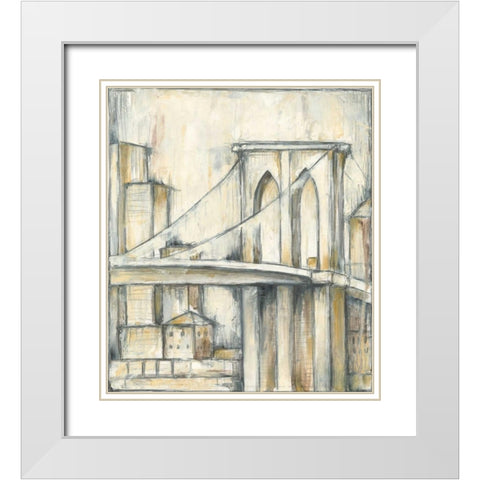 Urban Bridgescape I White Modern Wood Framed Art Print with Double Matting by Goldberger, Jennifer