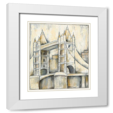 Urban Bridgescape II White Modern Wood Framed Art Print with Double Matting by Goldberger, Jennifer