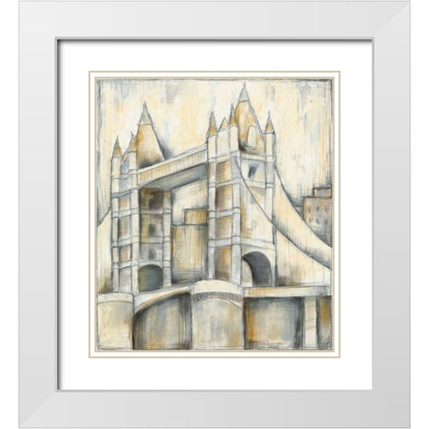 Urban Bridgescape II White Modern Wood Framed Art Print with Double Matting by Goldberger, Jennifer