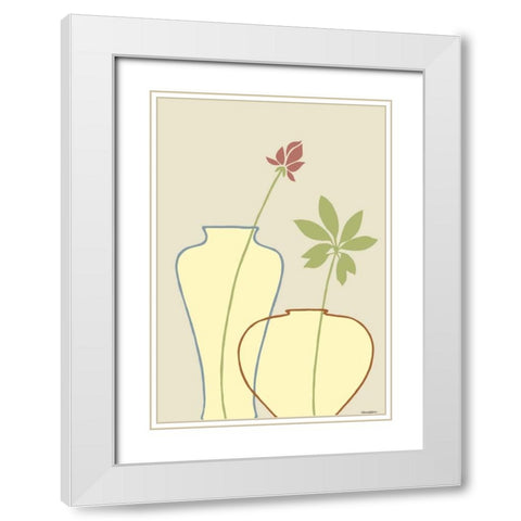 Linear Vessels I White Modern Wood Framed Art Print with Double Matting by Lam, Vanna