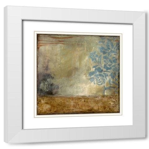 Patina IV White Modern Wood Framed Art Print with Double Matting by Goldberger, Jennifer