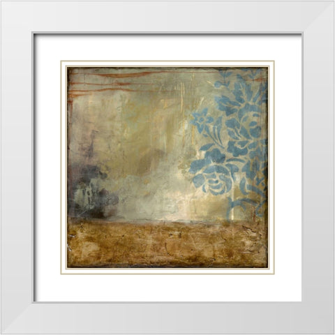 Patina IV White Modern Wood Framed Art Print with Double Matting by Goldberger, Jennifer