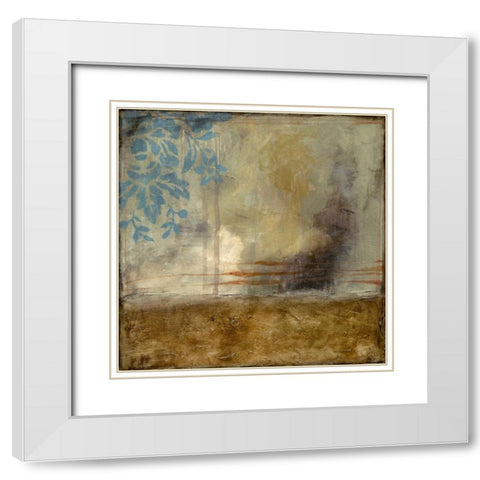 Patina V White Modern Wood Framed Art Print with Double Matting by Goldberger, Jennifer