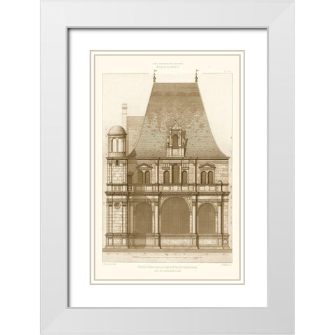 French Architecture II White Modern Wood Framed Art Print with Double Matting by Rouyer, Eugene