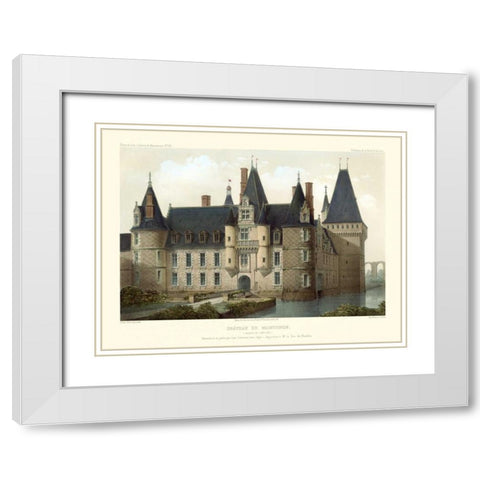 Petite French Chateaux II White Modern Wood Framed Art Print with Double Matting by Petit, Victor