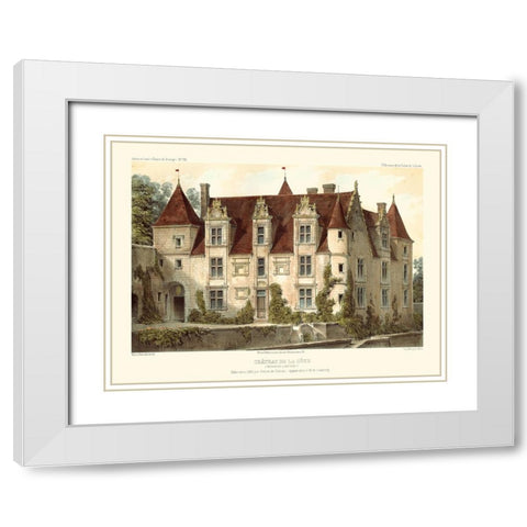 Petite French Chateaux VI White Modern Wood Framed Art Print with Double Matting by Petit, Victor