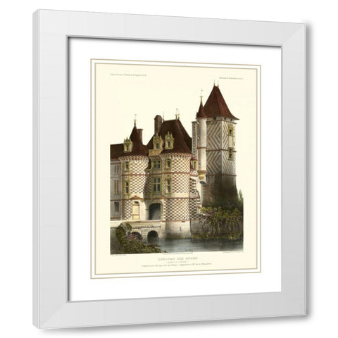 Petite French Chateaux X White Modern Wood Framed Art Print with Double Matting by Petit, Victor